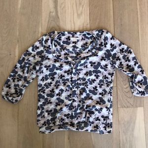 Purple floral blouse